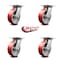Service Caster 6 Inch Heavy Duty Red Poly on Cast Iron Caster Set with Roller Bearings, 4PK SCC-35S620-PUR-RS-4 - alternate 5
